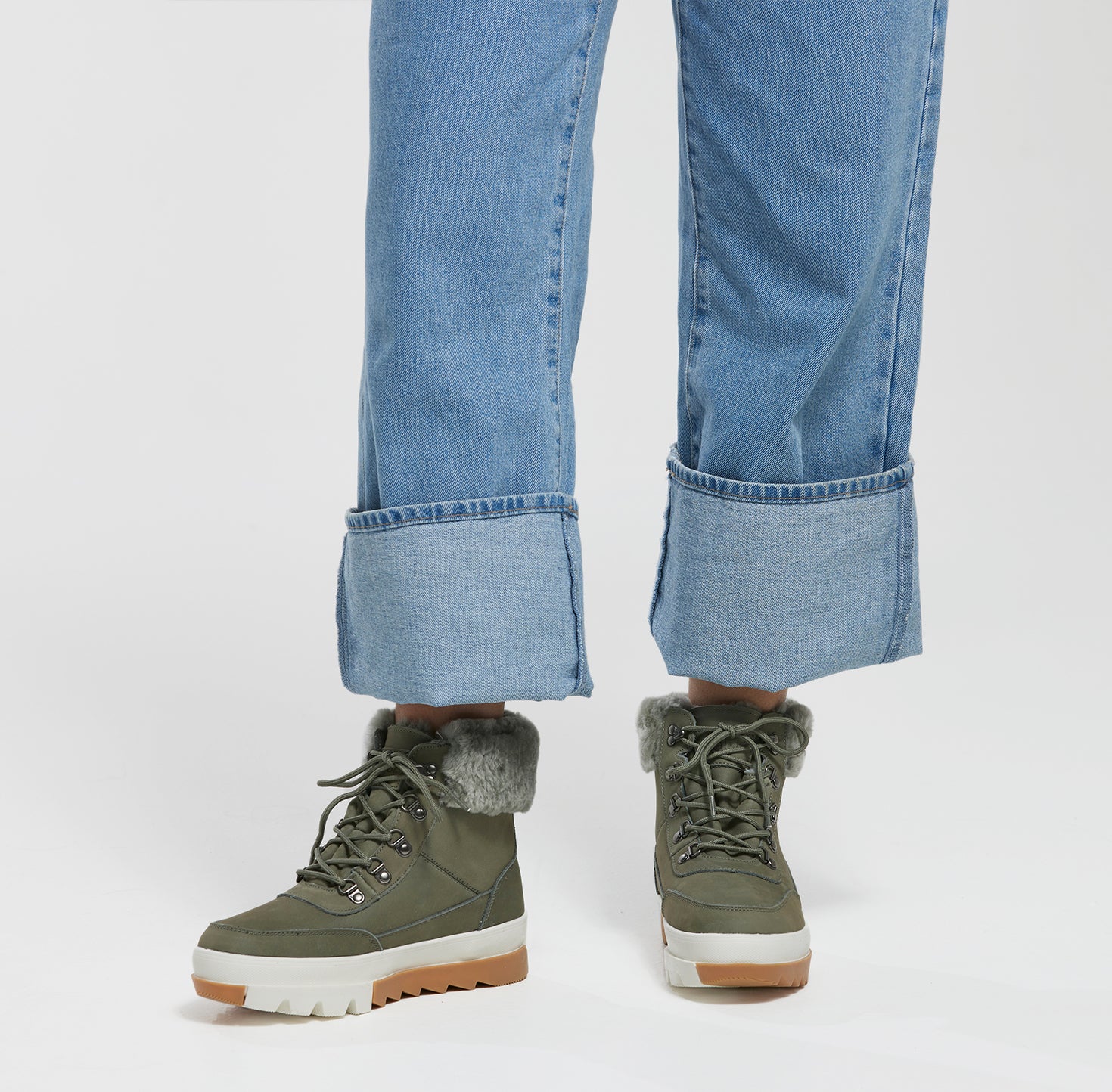 Aria Boots - Gray Front View
