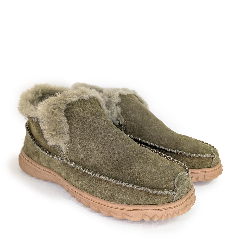 Cabin Men's Sheepskin Slipper - KHAKIPAIR - Koalabi Australia