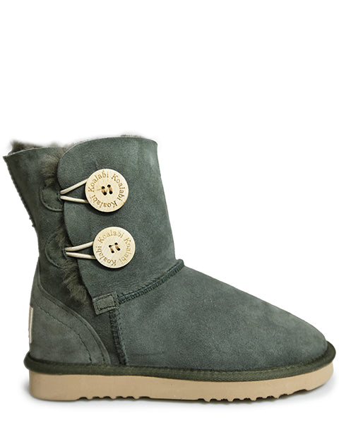 Double Button Sheepskin Boots Australia - DOUBLEBUTTONKHAKIKOALABISIDE