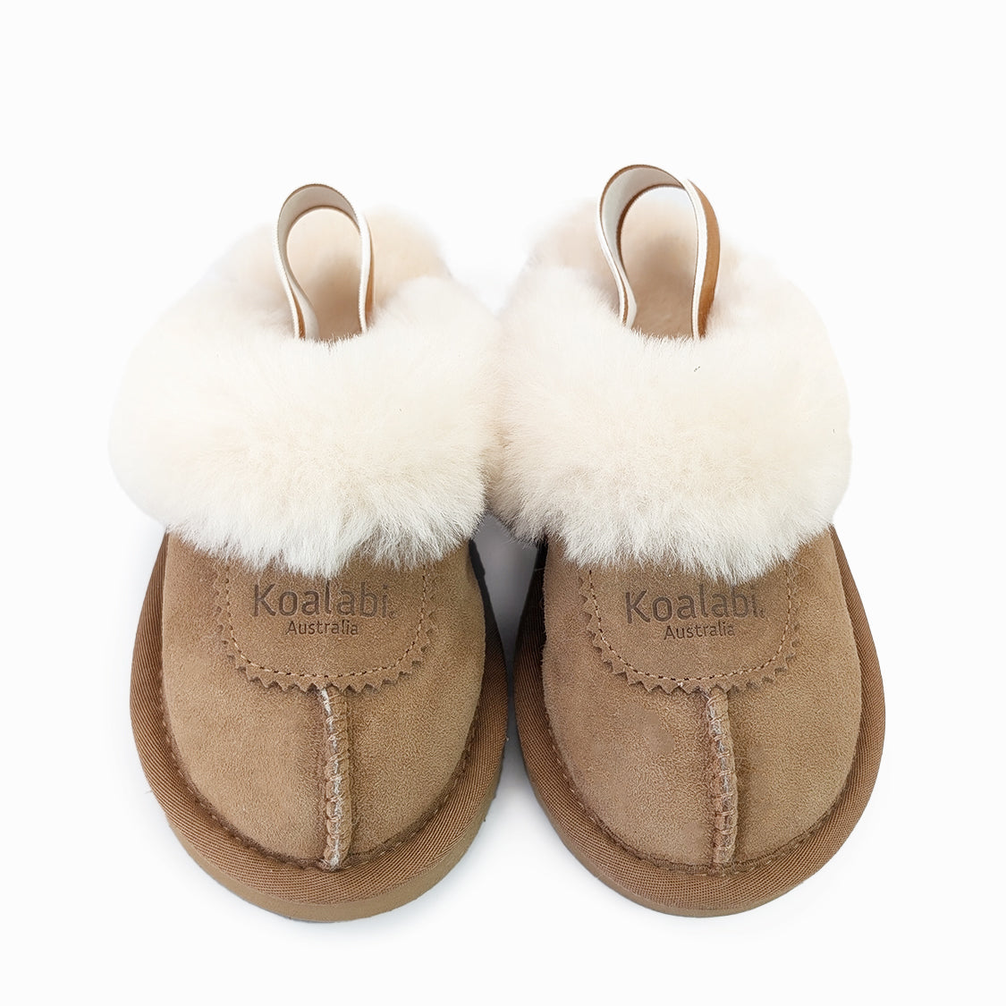 Elastic back sheepskin moccasin for kids