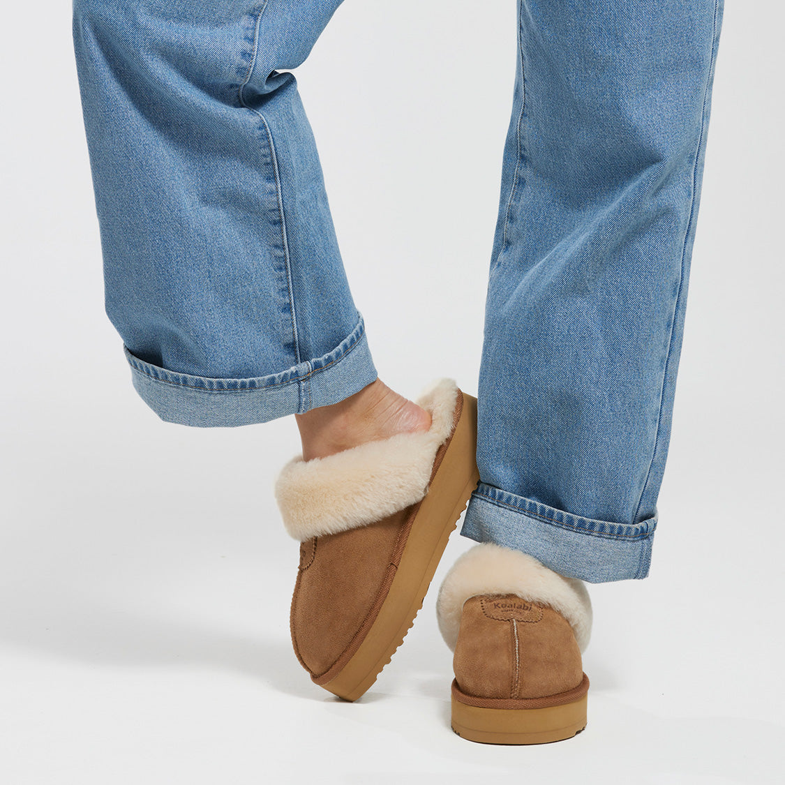 Charlotte Platform Sheepskin Scuff - Sheepskin Boots Australia - KOALABIPLATFORMSCUFFCNECOM