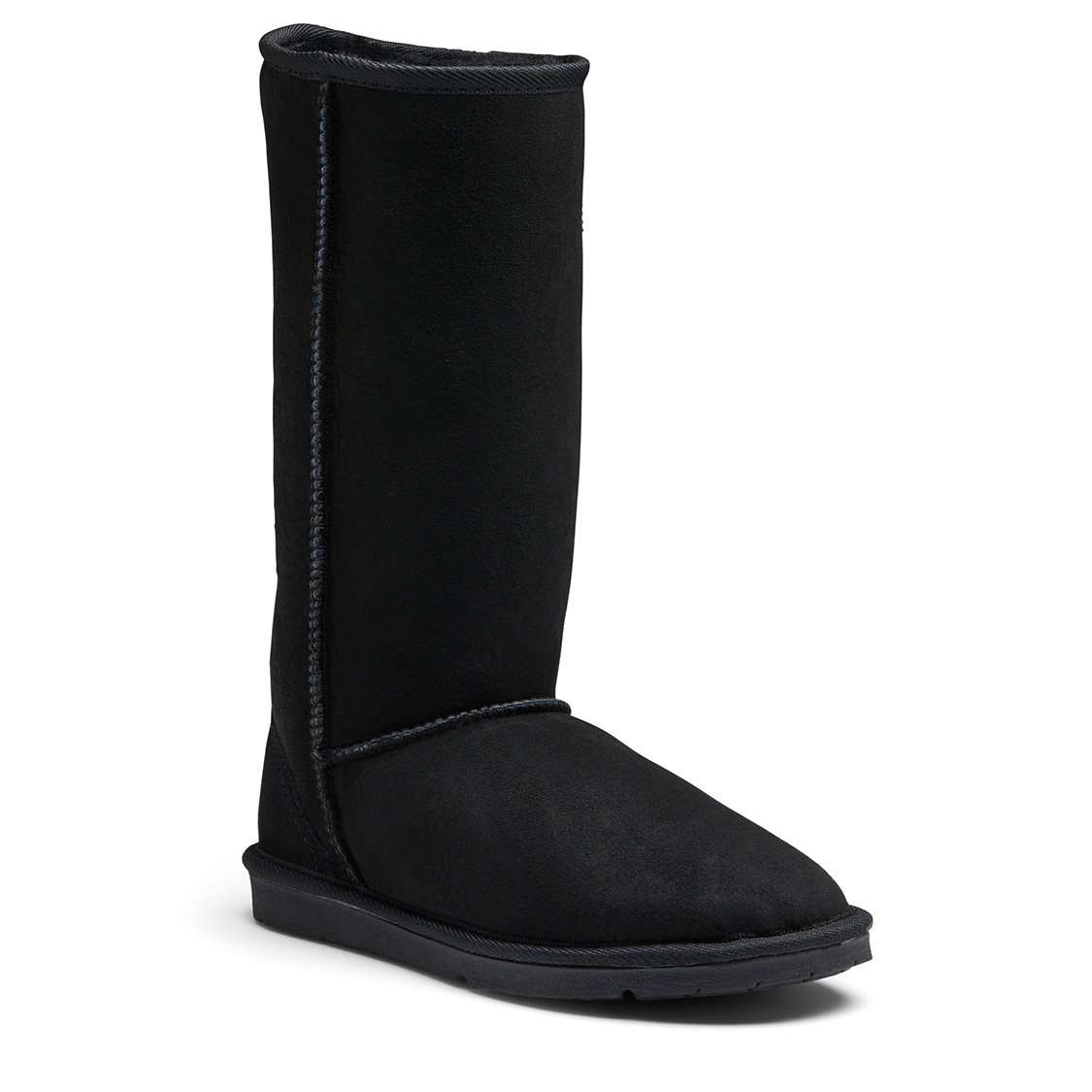 Classic Tall Sheepskin Boot- Dark - image of side angle