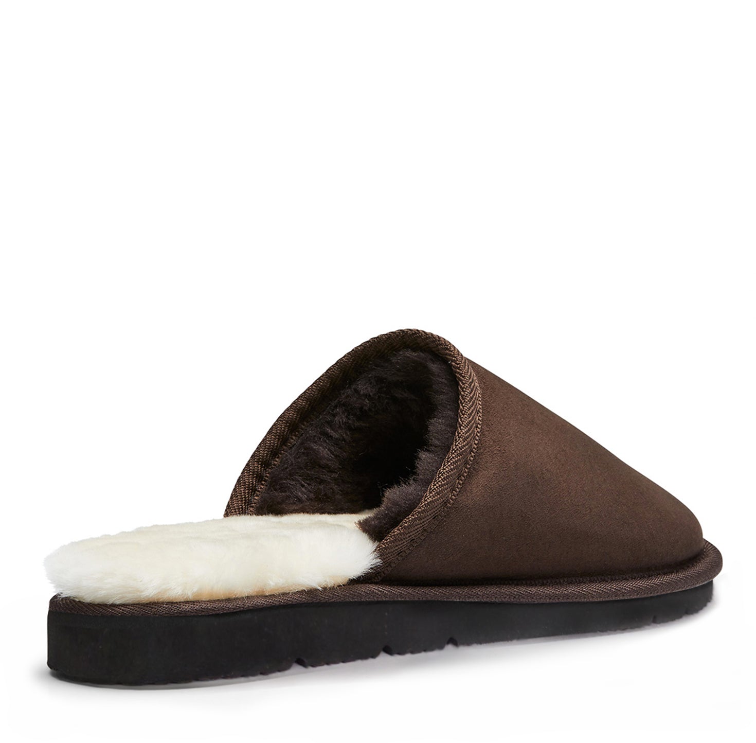 Men's sheepskin scuff - MENSSCUFFCHOCOLATEback3Qnewsole
