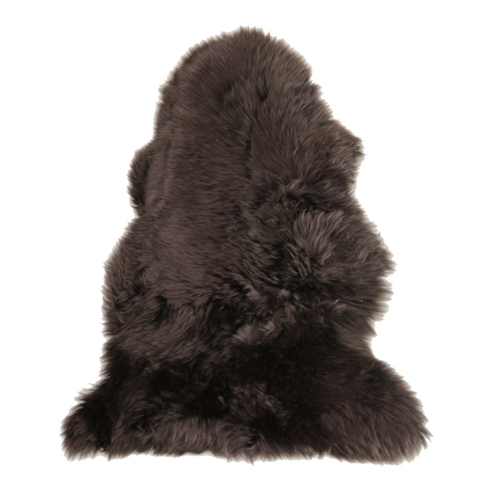 Medium - Single Long Wool Sheepskin Rug - SHEEPSKINRUGSINGLECHOCOLATE