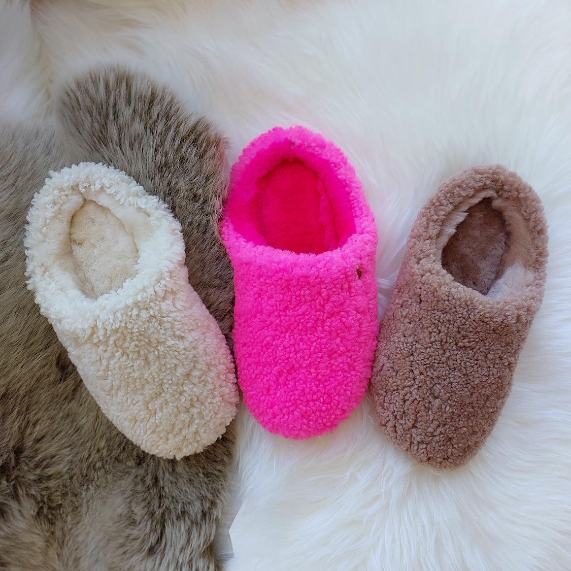Three slippers of Softie Sheepskin Slippers - SOFTIETRIO