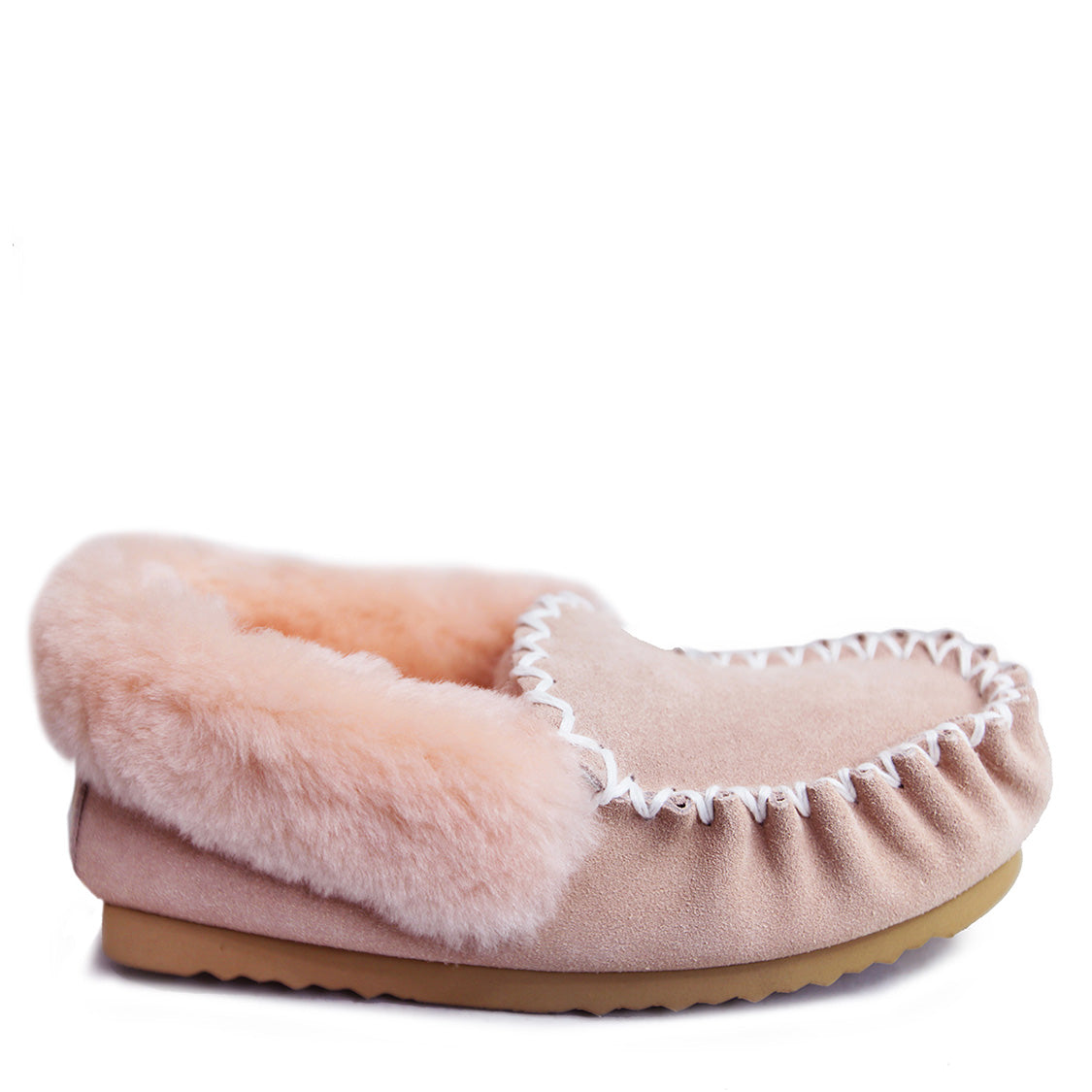 Traditional Sheepskin Moccasin Sheepskin Boots - TRAMOCCPINKSIDE
