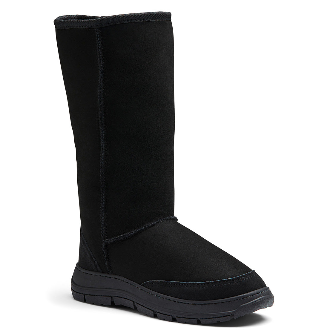 Tall Terrain Sheepskin Boot - terraintallblack3q