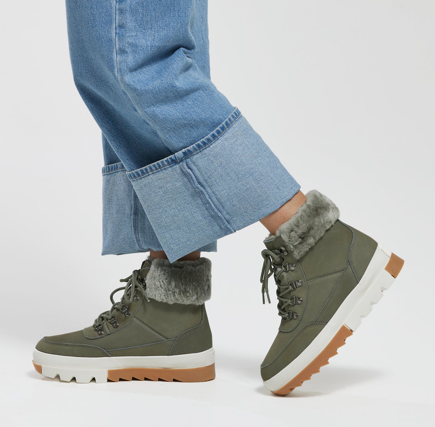 Aria Boots - Side View Gray