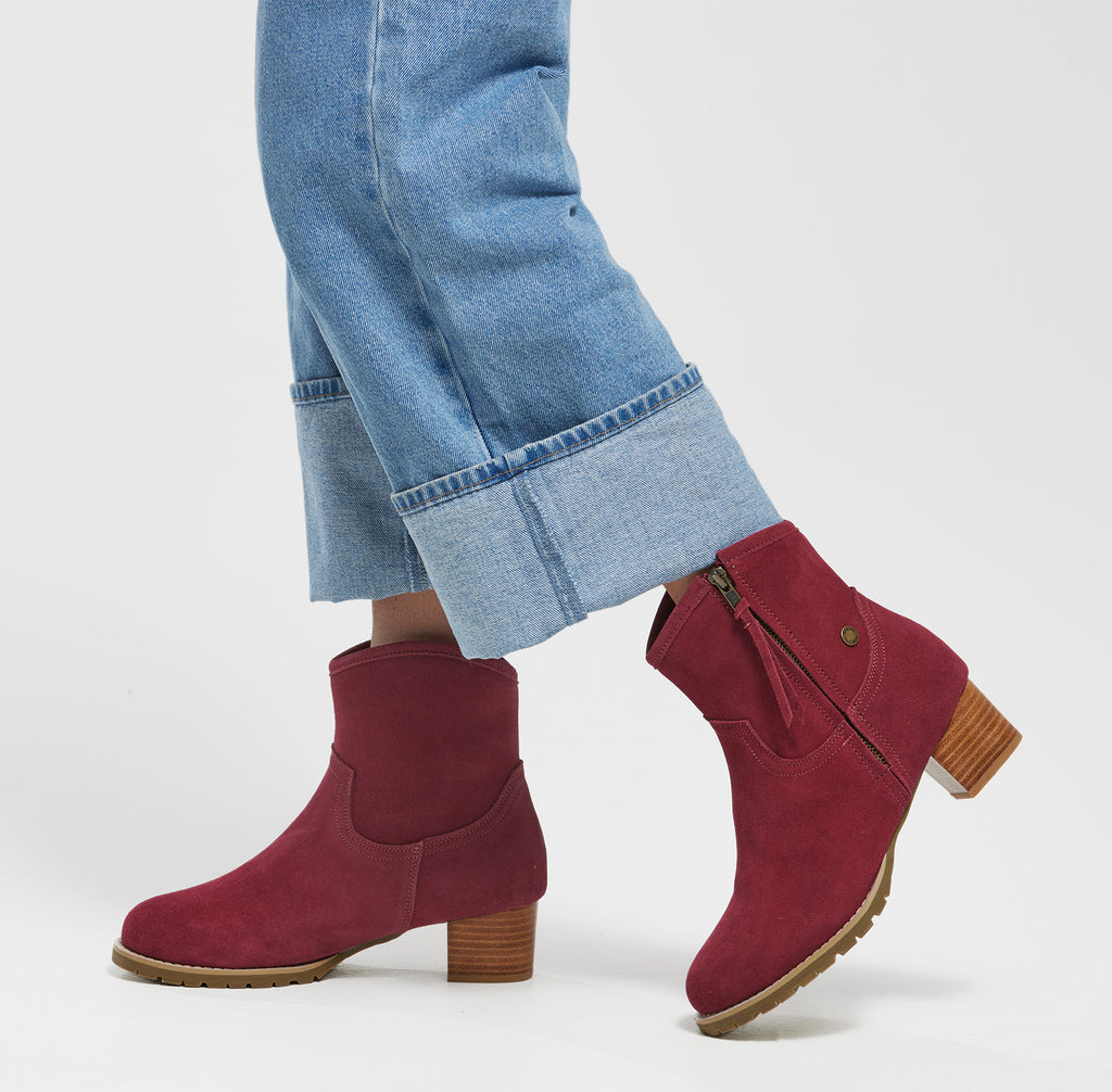 Bonnie Suede Boot - BURGUNDYSIDE