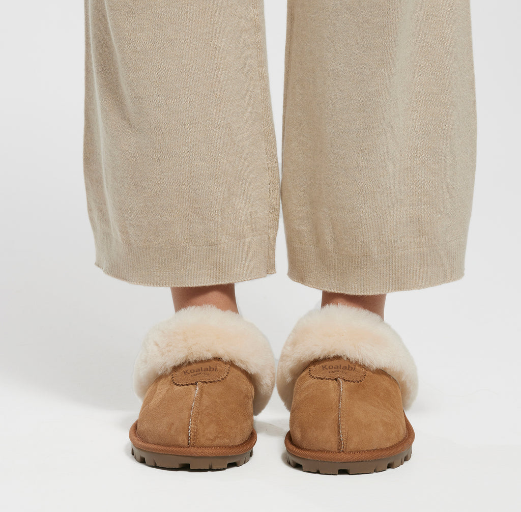 Charlotte Sheepskin Scuff - CHARLOTTECHESTNUTKOALABIFRONT