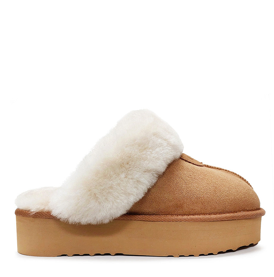 Charlotte Platform Sheepskin Scuff - CHARLOTTEPLATFORM