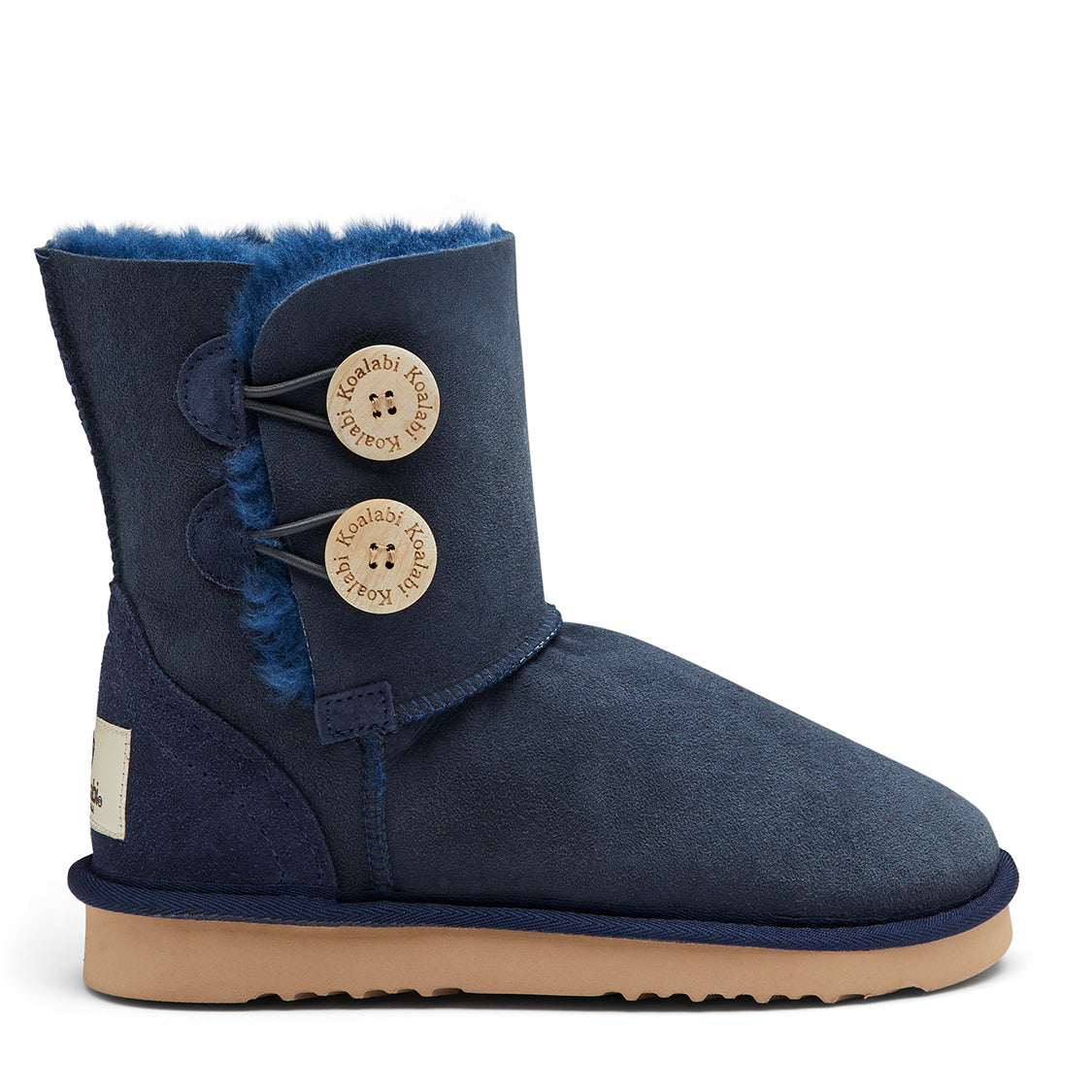 Double Button Sheepskin Boots Australia - DOUBLEBUTTONNAVYSIDE