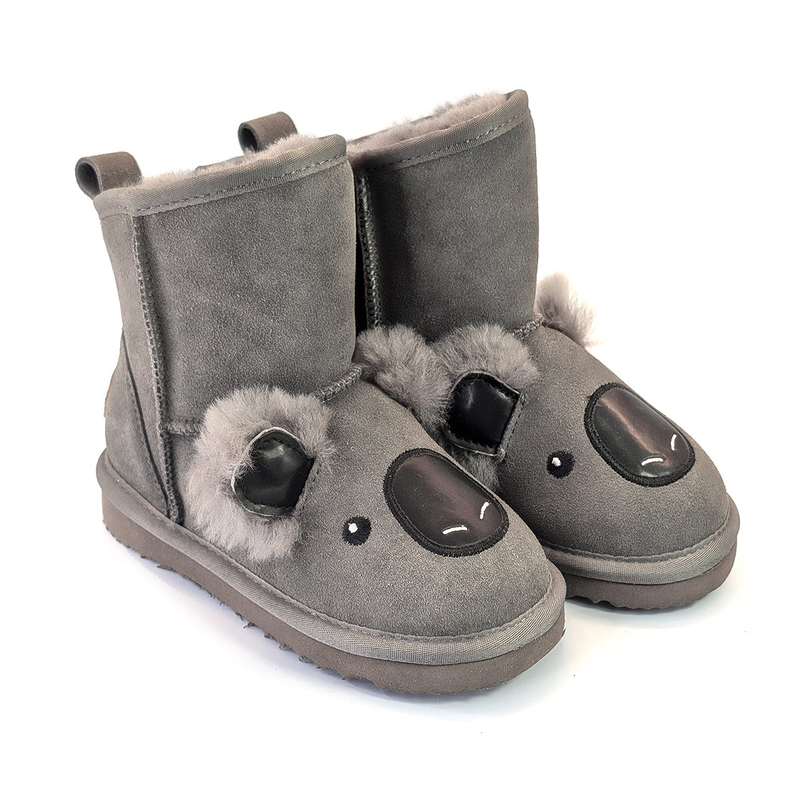 Kids koala face sheepskin boot