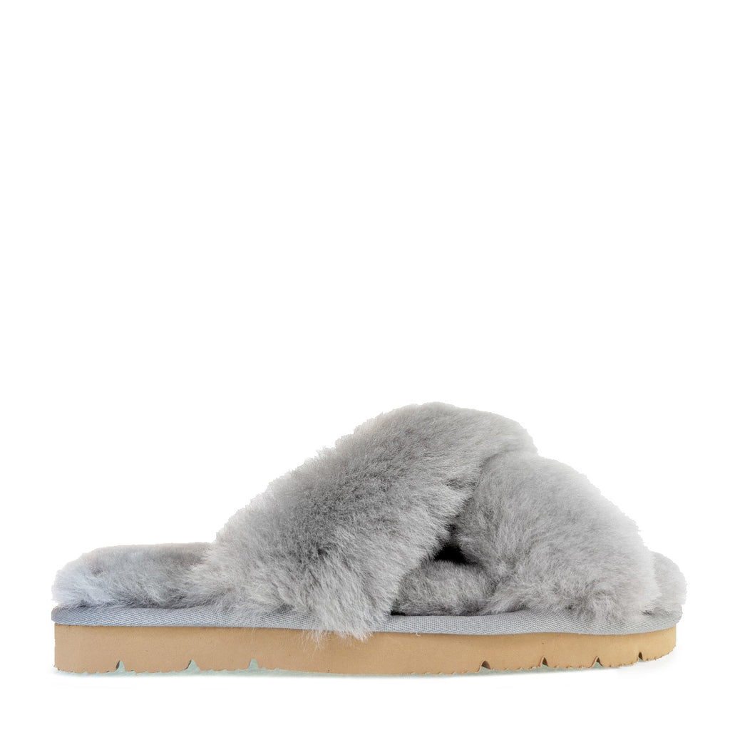 kristina women's sheepskin slippers - Gray