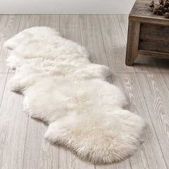 Double Long Wool Sheepskin Rug Koalabi Australia - double-pelt-sheepskin-rug-white