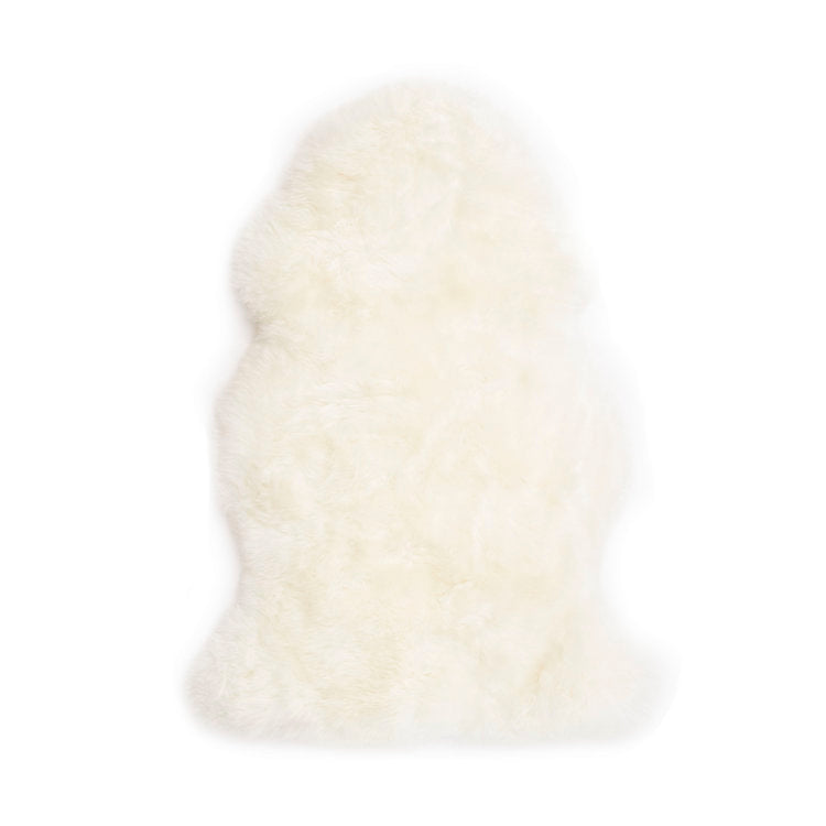 Large - Single Long Wool Sheepskin Rug -  ivory