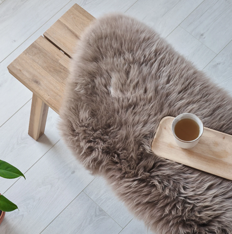 Quad Long Wool Sheepskin Rug - mushroomrug - Koalabi Australia