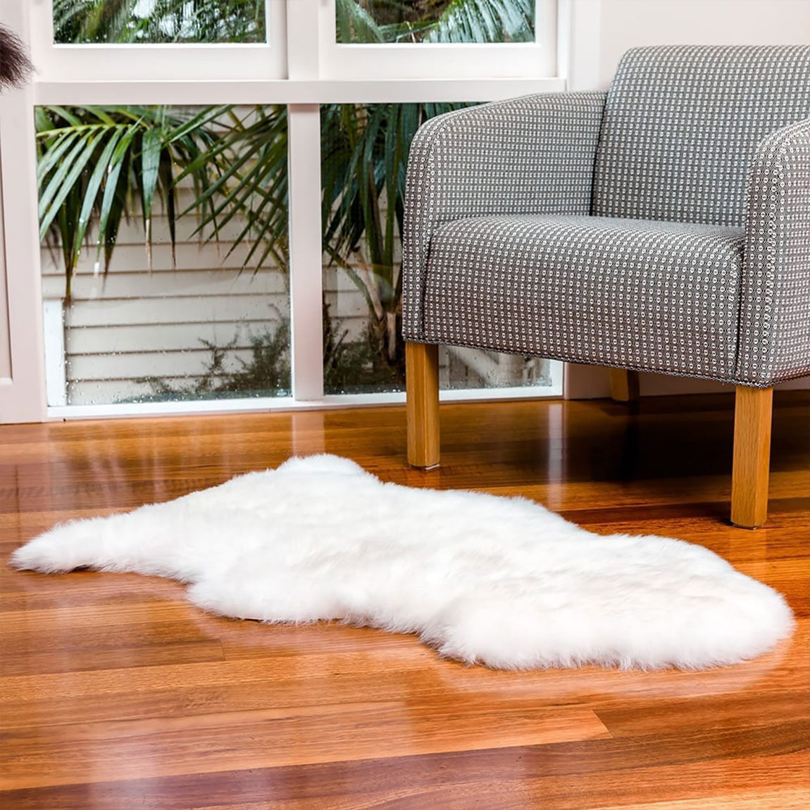 Small - Single Long Wool Sheepskin Rug - windward-rugs-single