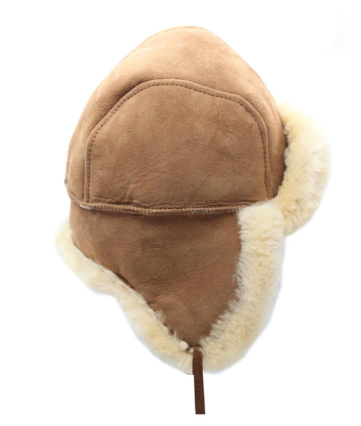 Sheepskin Hat with Tie - Bomber-Hat-Chestnut - Koalabi Australia