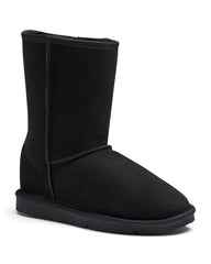 Classic Short Sheepskin Boot - Natural - CLASSICSHORT_BLACK SIDE