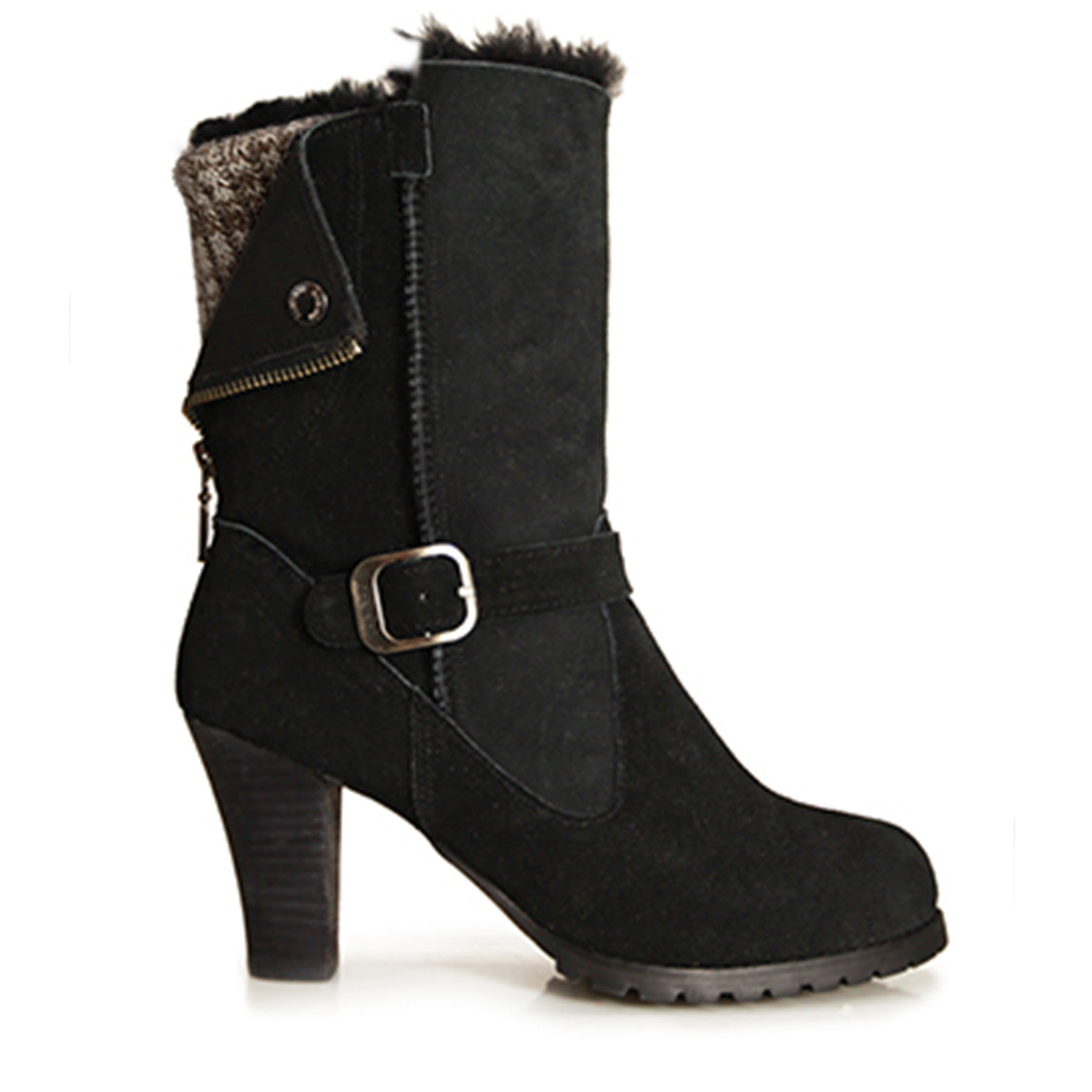 Elizabeth Sheepskin Boots - ELIZABETHBLACK_TANMARLE