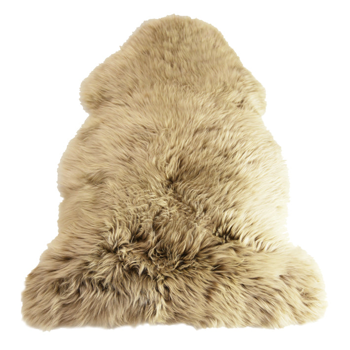 Medium - Single Long Wool Sheepskin Rug - SHEEPSKINRUGSINGLECAPUCCINO