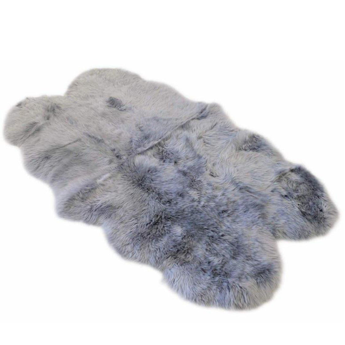 Quad Long Wool Sheepskin Rug - greyquad